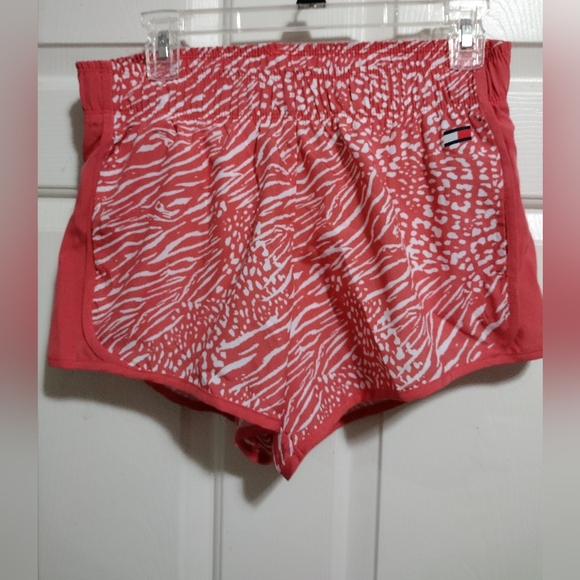 Tommy Hilfiger Sport Coral/White Athletic Shorts Women's NWT - Picture 3 of 4